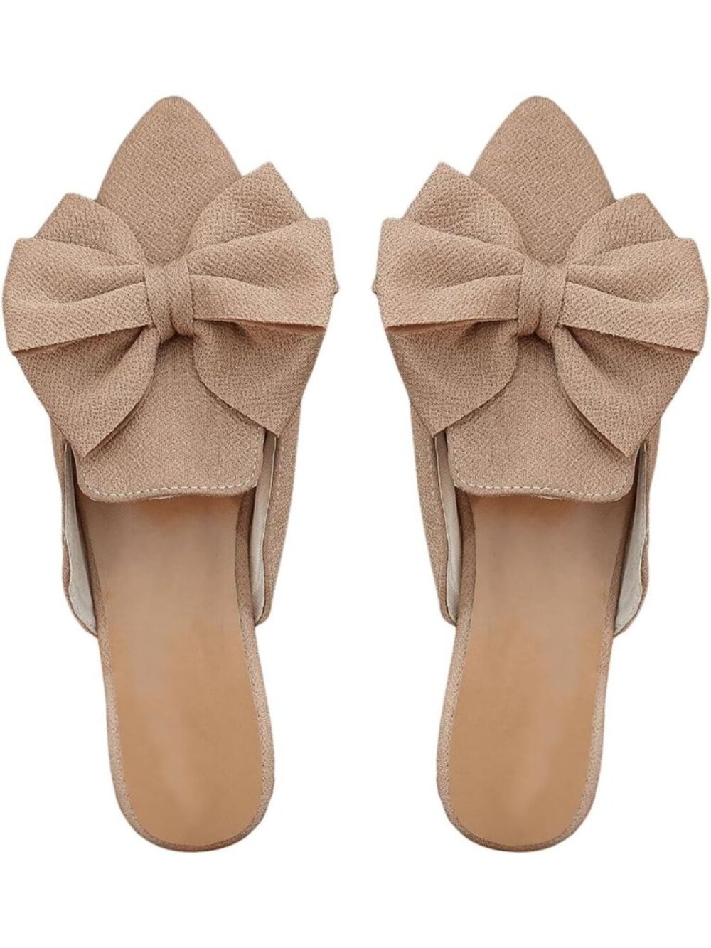 Chic Women's Bow Mules | Dressy Pointed Toe Flats | Backless Loafers & Slide